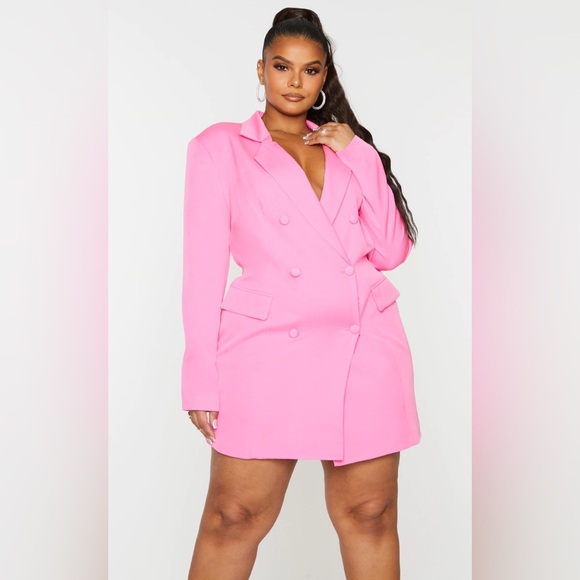 PrettyLittleThing Dresses & Skirts - PrettyLittleThing Hot Pink Long Sleeve Blazer Dress